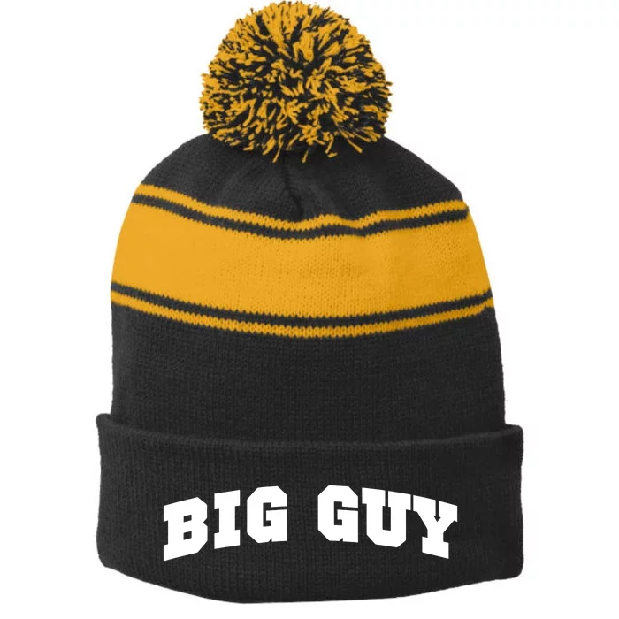 Big Guy Academy Stripe Pom Pom Beanie