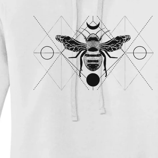 Bee Geometric Art Pattern Insect Tattoo Beekeeper Gift Women's Pullover Hoodie