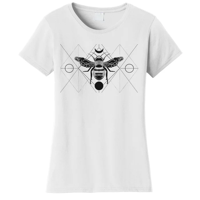 Bee Geometric Art Pattern Insect Tattoo Beekeeper Gift Women's T-Shirt