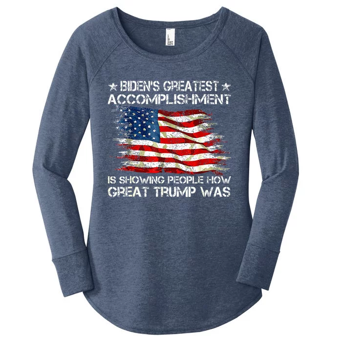 Bidens Greatest Accomplishment Is Showing Trump 2024 Women's Perfect Tri Tunic Long Sleeve Shirt