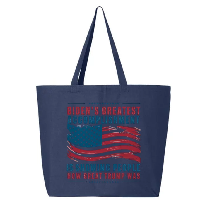 Bidens Greatest Accomplisht Retro Vintage Pro Trump Gift 25L Jumbo Tote