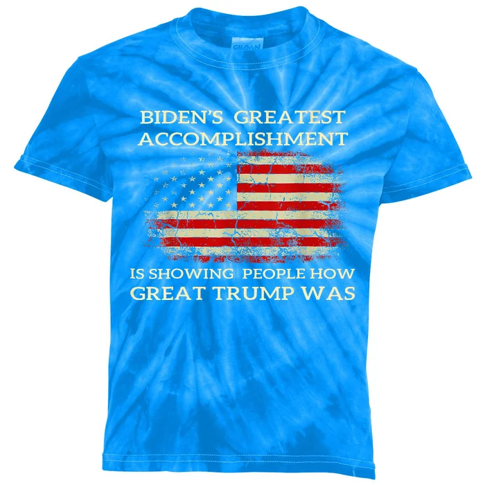 Bidens Greatest Accomplishment Is Showing Trump 2024 Kids Tie-Dye T-Shirt