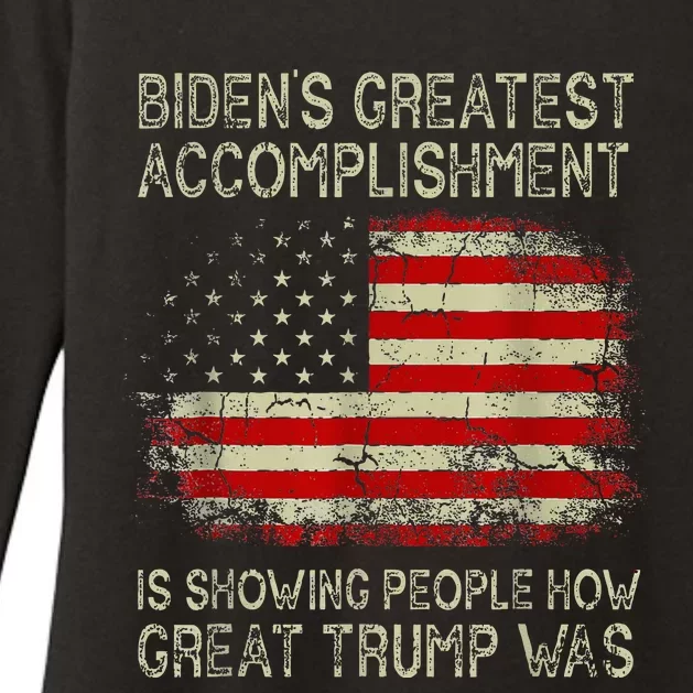 BidenS Greatest Accomplishment Is Showing Womens CVC Long Sleeve Shirt