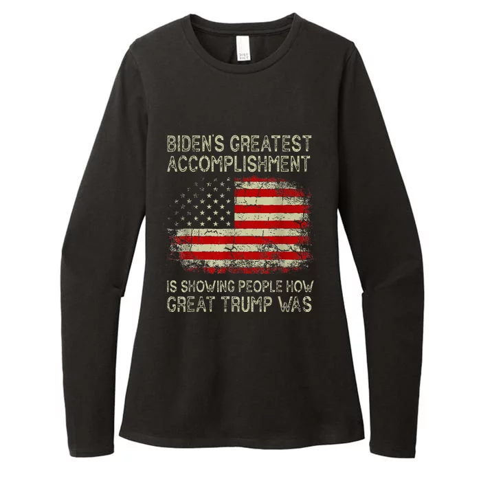 BidenS Greatest Accomplishment Is Showing Womens CVC Long Sleeve Shirt