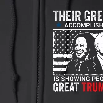 BidenS Greatest Accomplishment Funny Pro Donald Trump. Full Zip Hoodie