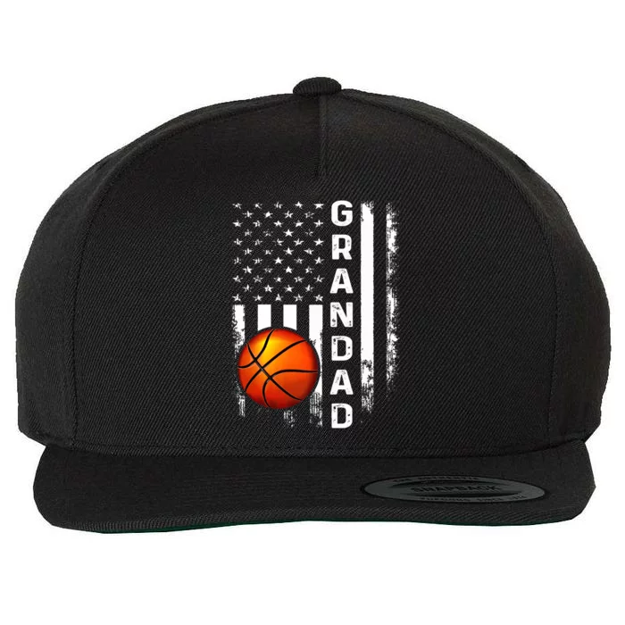 Basketball Grandad American Flag Vintage Christmas Xmas Premium Wool Snapback Cap