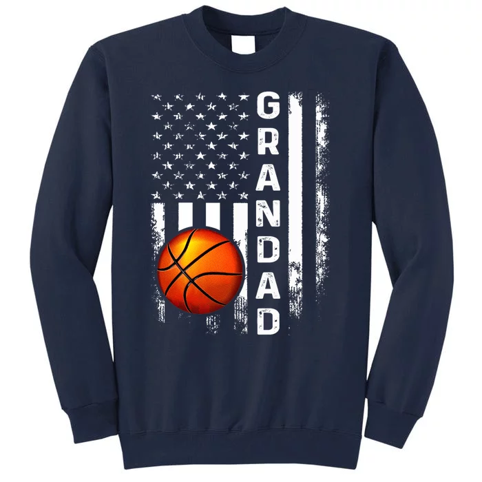 Basketball Grandad American Flag Vintage Christmas Xmas Premium Tall Sweatshirt