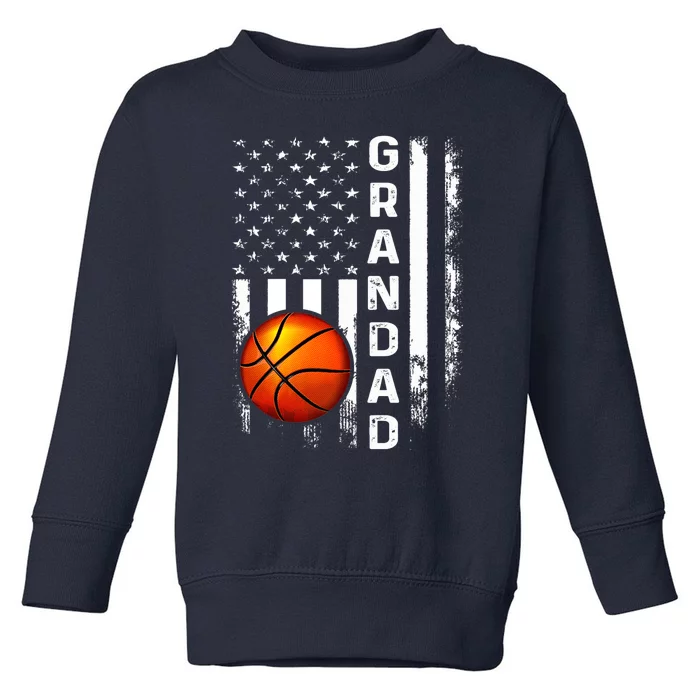 Basketball Grandad American Flag Vintage Christmas Xmas Premium Toddler Sweatshirt