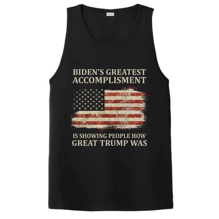 Bidens Greatest Accomplishment Is Showing People How Great Trump Was Usa Performance Tank