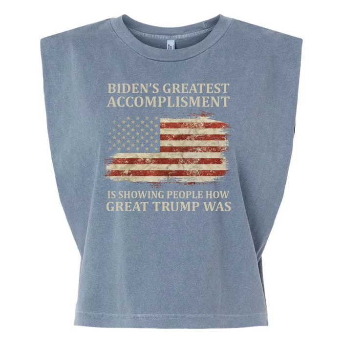 Bidens Greatest Accomplishment Is Showing People How Great Trump Was Usa Garment-Dyed Women's Muscle Tee