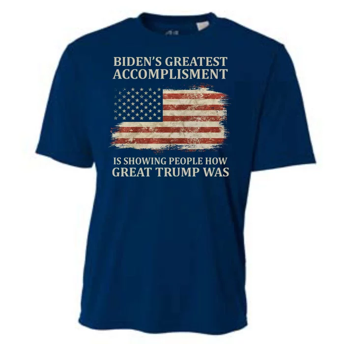 Bidens Greatest Accomplishment Is Showing People How Great Trump Was Usa Cooling Performance Crew T-Shirt