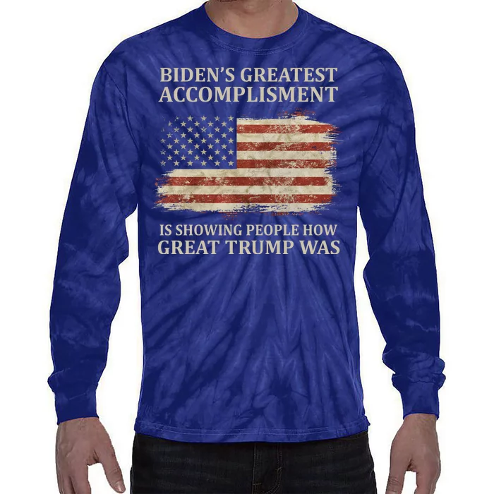 Bidens Greatest Accomplishment Is Showing People How Great Trump Was Usa Tie-Dye Long Sleeve Shirt