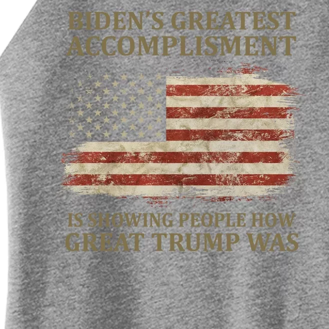 Bidens Greatest Accomplishment Is Showing People How Great Trump Was Usa Women’s Perfect Tri Rocker Tank