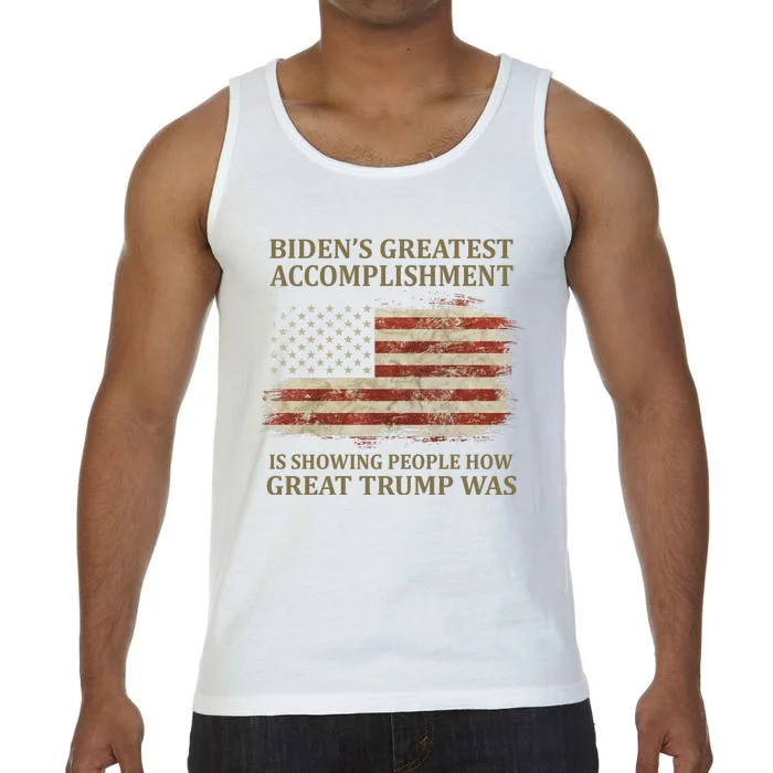 Bidens Greatest Accomplishment Is Showing People How Great Trump Was Usa Comfort Colors® Tank Top