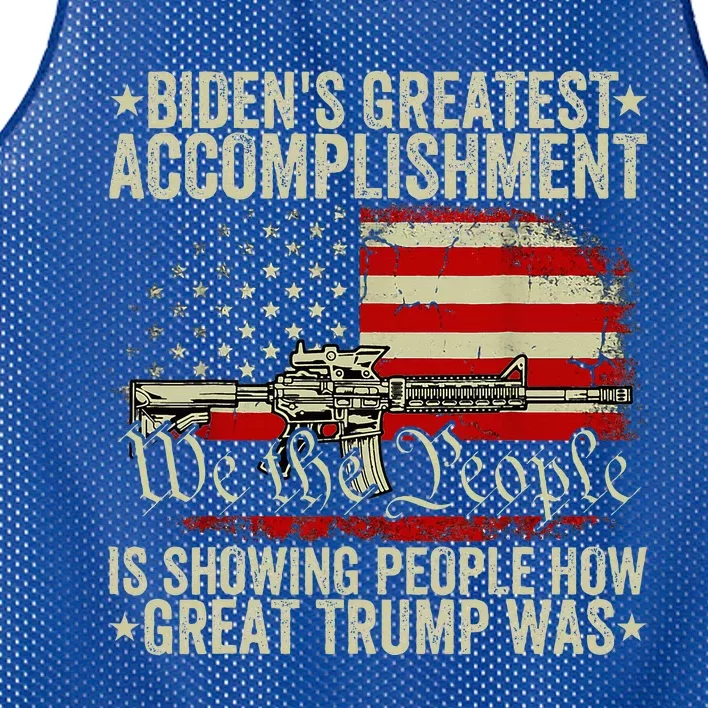 Biden Greatest Accomplishment Is Showing Trump Mesh Reversible Basketball Jersey Tank