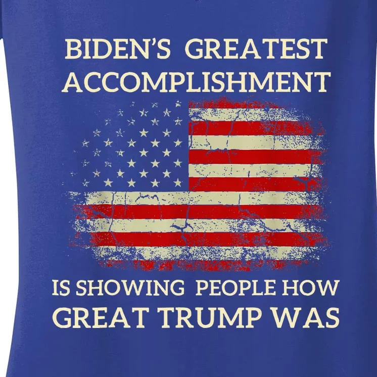 Bidens Greatest Accomplishment Is Showing Women's V-Neck T-Shirt