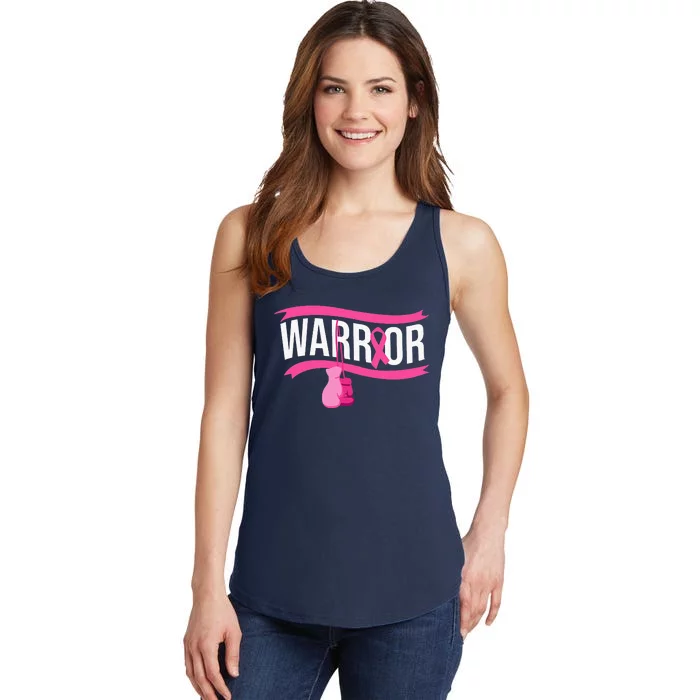 Boxing Gloves Breast Cancer Awareness Pink Ribbon Ladies Essential Tank