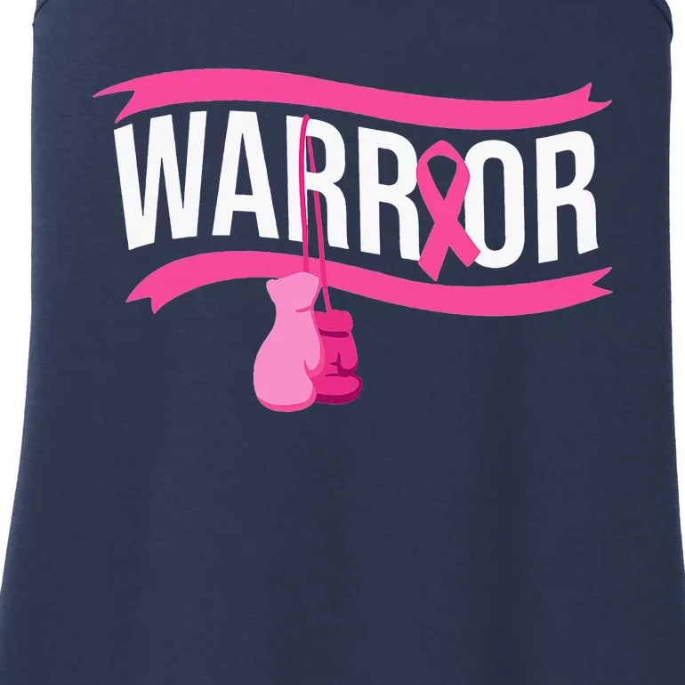 Boxing Gloves Breast Cancer Awareness Pink Ribbon Ladies Essential Tank