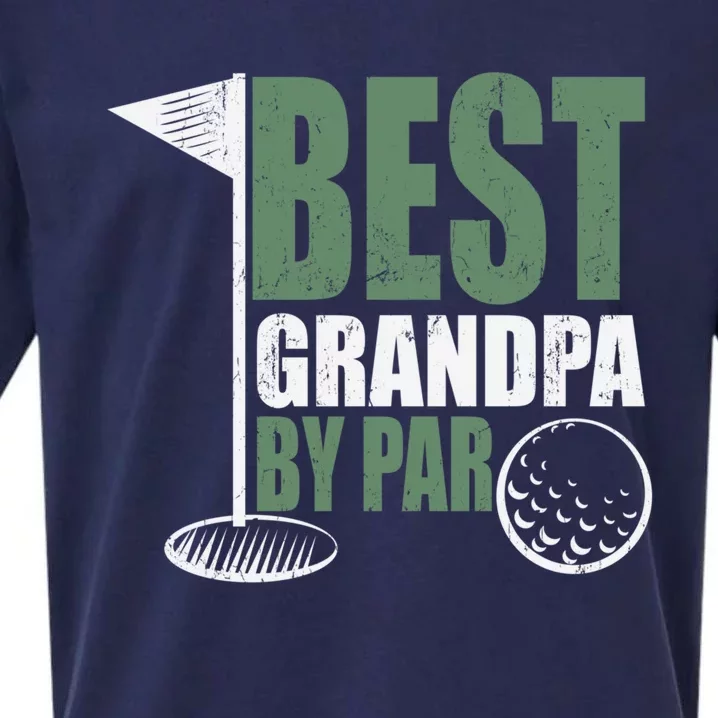 Best Grandpa By Par Father's Day Distressed Sueded Cloud Jersey T-Shirt