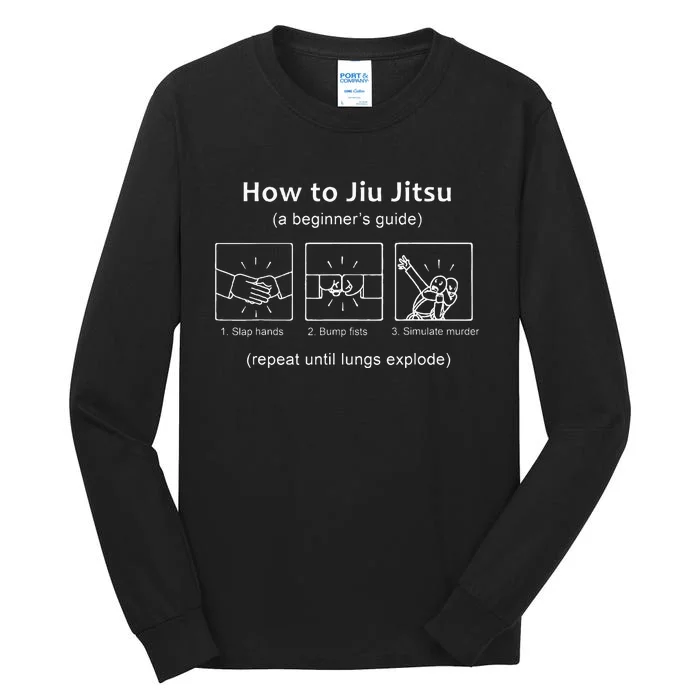 Bjj Gifts Beginner Jiu Jitsu Guide Funny Brazilian Jiu Jitsu Tall Long Sleeve T-Shirt