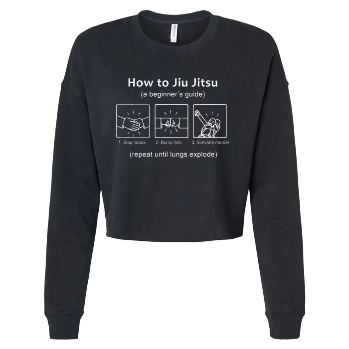 Bjj Gifts Beginner Jiu Jitsu Guide Funny Brazilian Jiu Jitsu Cropped Pullover Crew