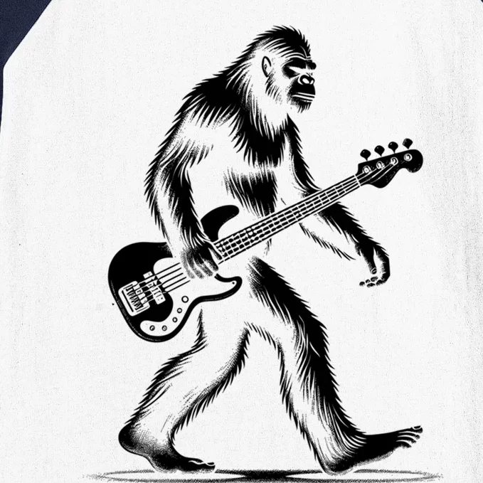 Bass Guitarist Bigfoot Bass Guitar Player Sasquatch Gift Baseball Sleeve Shirt