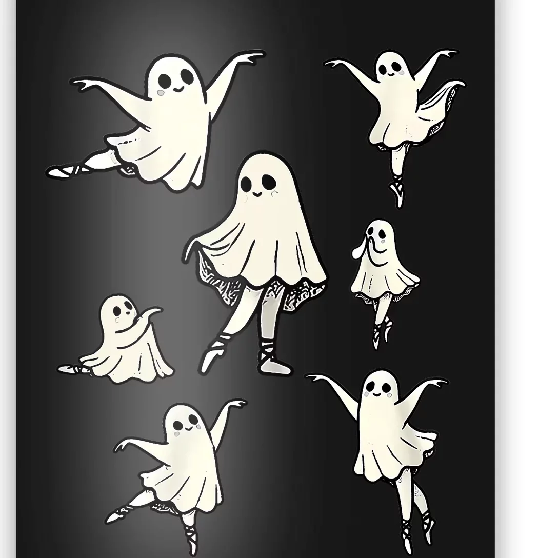 Ballet Ghost Ballet Dancer Spooky Dance Teacher Halloween Poster