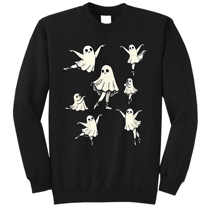 Ballet Ghost Ballet Dancer Spooky Dance Teacher Halloween Tall Sweatshirt