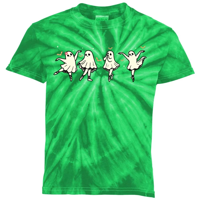 Ballet Ghost Ballet Dancer Spooky Dance Teacher Halloween Kids Tie-Dye T-Shirt