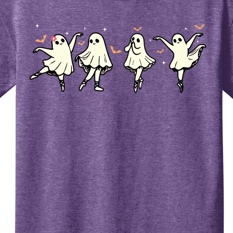 Ballet Ghost Ballet Dancer Spooky Dance Teacher Halloween Kids T-Shirt