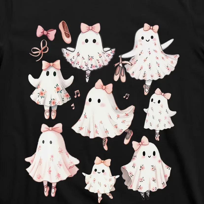 Ballet Ghost Ballet Dancer Spooky Dance Teacher Halloween T-Shirt