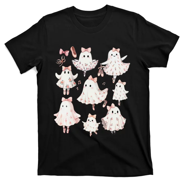 Ballet Ghost Ballet Dancer Spooky Dance Teacher Halloween T-Shirt