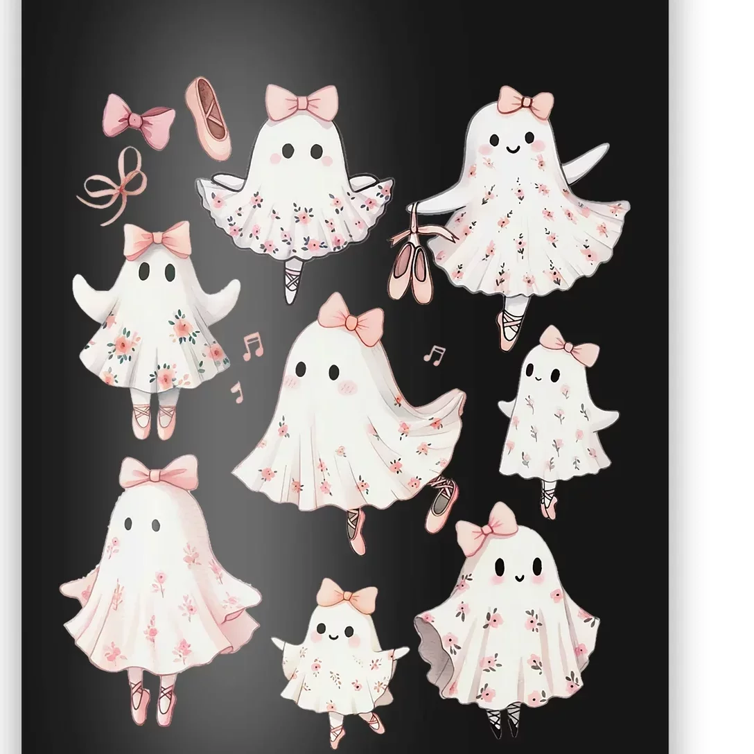 Ballet Ghost Ballet Dancer Spooky Dance Teacher Halloween Poster