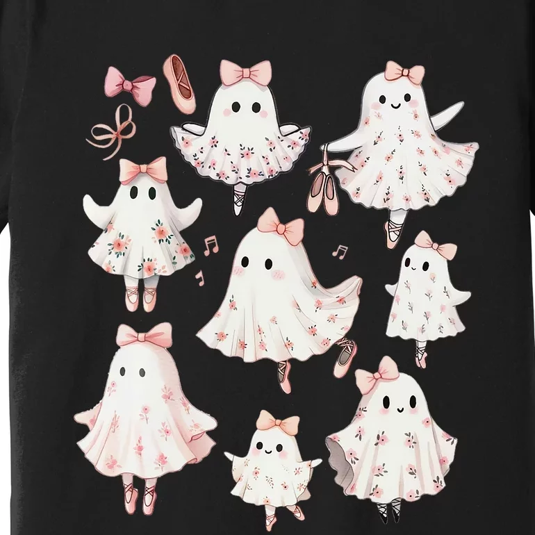 Ballet Ghost Ballet Dancer Spooky Dance Teacher Halloween Premium T-Shirt