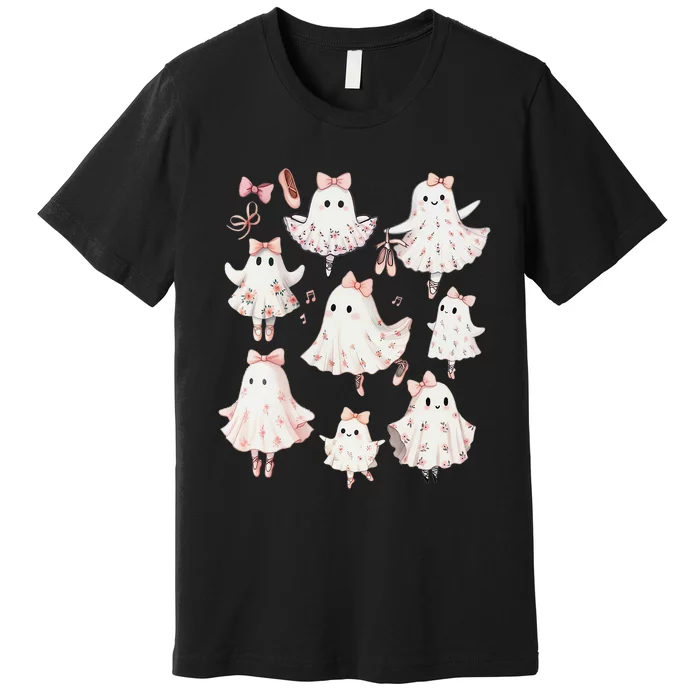 Ballet Ghost Ballet Dancer Spooky Dance Teacher Halloween Premium T-Shirt