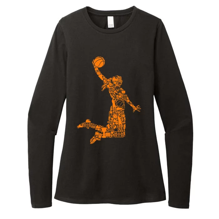 Basketball Girl Womens CVC Long Sleeve Shirt