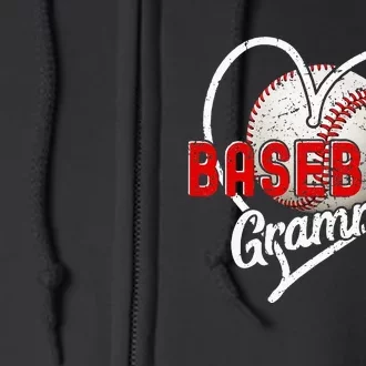 Baseball Grammie Baseball Love Baseball Player Full Zip Hoodie