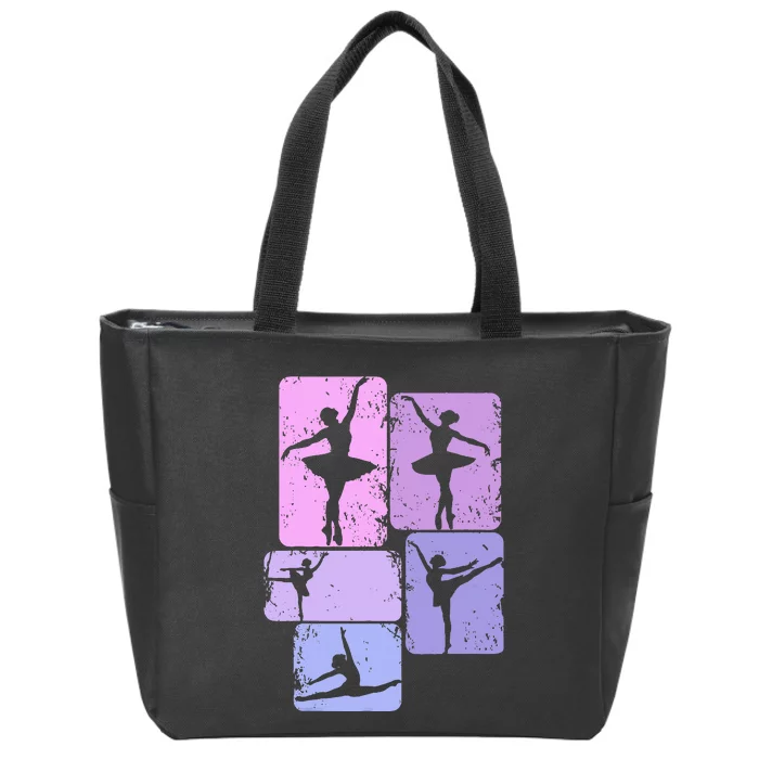 Ballerina Girl Ballet Zip Tote Bag