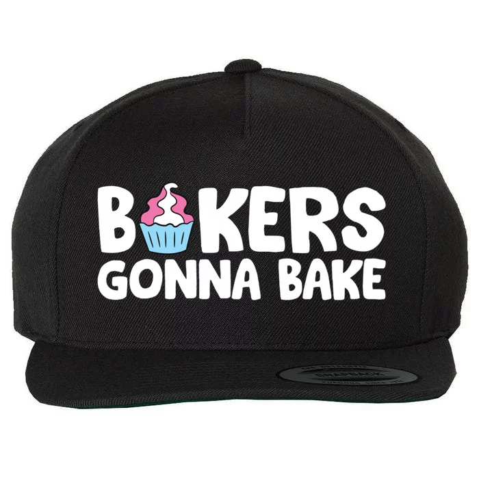 Bakers Gonna Bake Kitchen Dessert Baking Cupcakes Gift Wool Snapback Cap