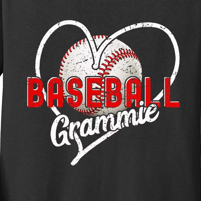 Baseball Grammie Baseball Love Baseball Player Kids Long Sleeve Shirt