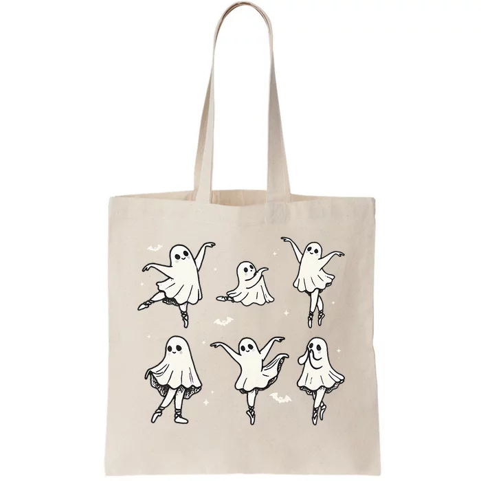 Ballet Ghost Ballet Dancer Spooky Dance Halloween Tote Bag