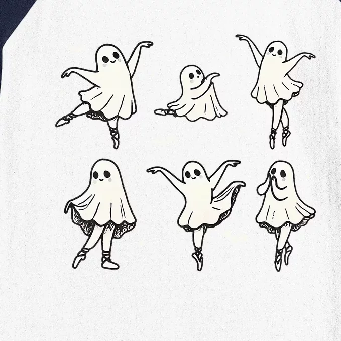 Ballet Ghost Ballet Dancer Spooky Dance Halloween Baseball Sleeve Shirt