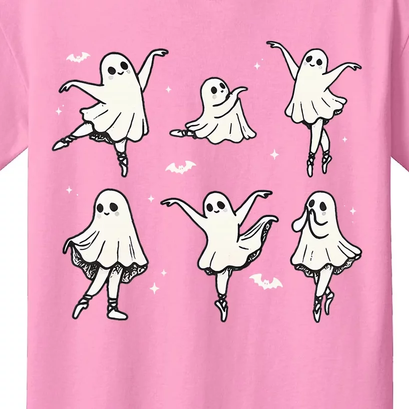 Ballet Ghost Ballet Dancer Spooky Dance Halloween Kids T-Shirt