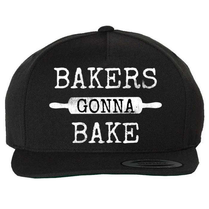 Bakers Gonna Bake Rolling Pin Baking Kitchen Culinary Fun Funny Gift Wool Snapback Cap