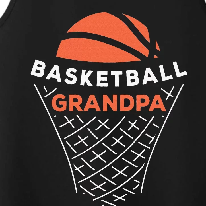 Basketball Grandpa Bball Lover Best Grandfather Ever Hooper Performance Tank