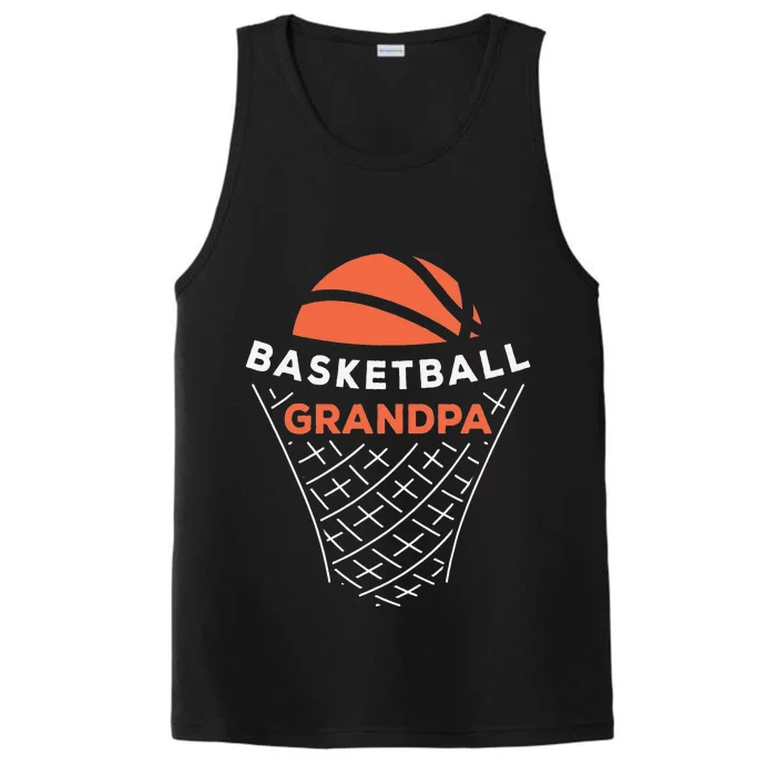 Basketball Grandpa Bball Lover Best Grandfather Ever Hooper Performance Tank