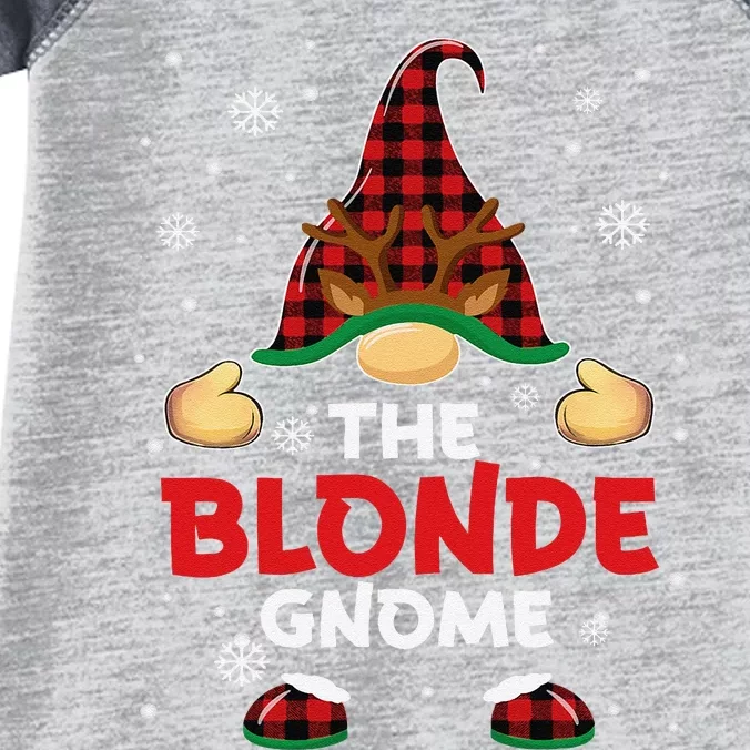 Blonde Gnome Buffalo Plaid Matching Family Christmas Pajama Infant Baby Jersey Bodysuit