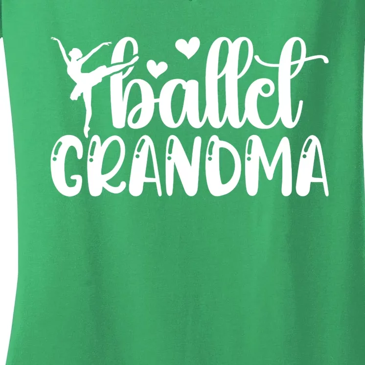 Ballet Grandma Ballerina Grandma Of A Ballet Dancer Grandma Women's V-Neck T-Shirt