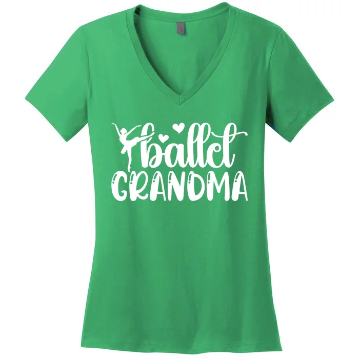 Ballet Grandma Ballerina Grandma Of A Ballet Dancer Grandma Women's V-Neck T-Shirt