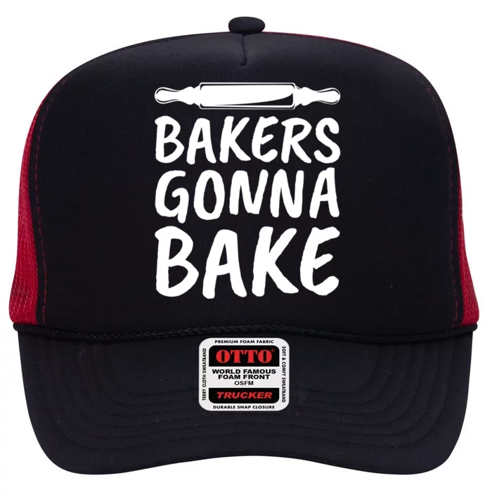 Bakers Gonna Bake Rolling Pin Baking Gift High Crown Mesh Trucker Hat